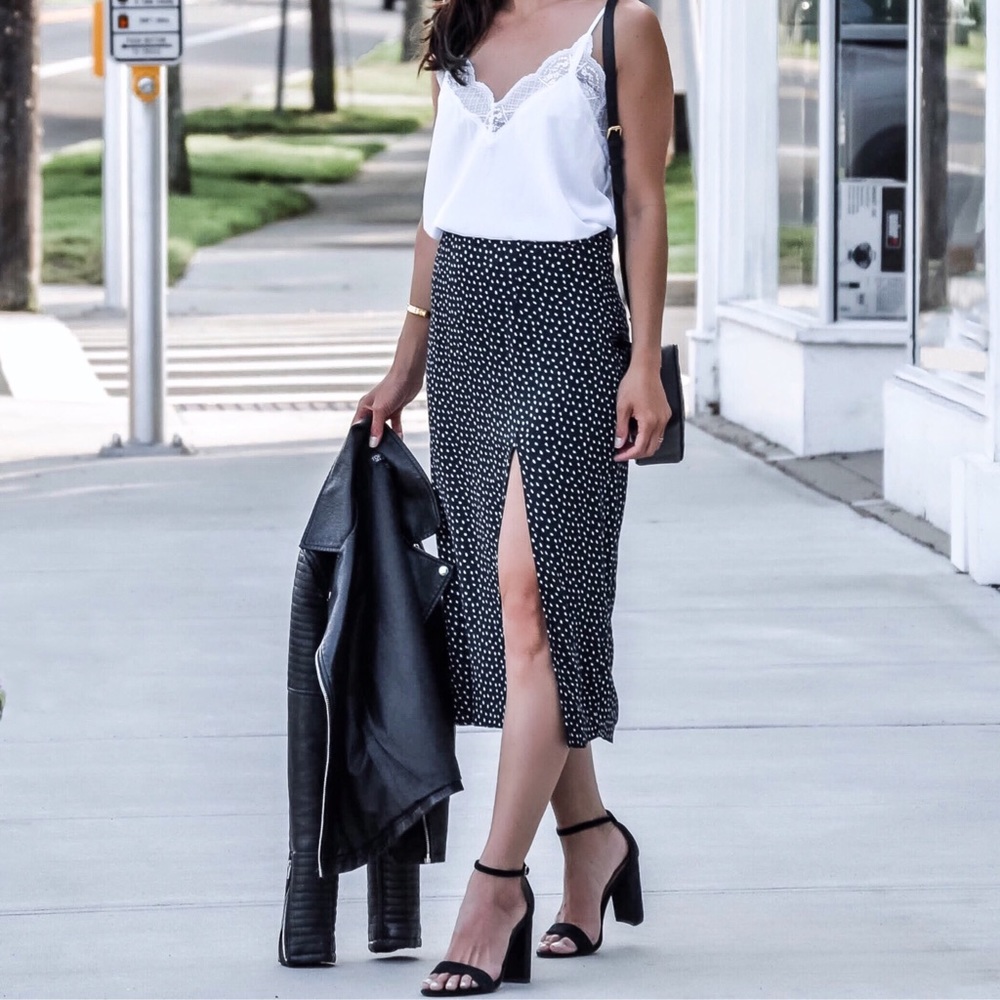 Side slit midi skirt